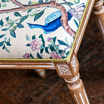 Банкетка одноместная из массива бука с цветочным принтом Beige Chinoiserie Garden Banquette варинант исполнения - 2 | Loft Concept в Казани