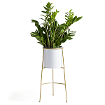Кашпо из металла и латуни Elegance Elevated Planters белое варинант исполнения - 2 | Loft Concept в Казани