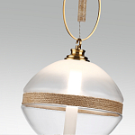 Подвесной светильник с круглым прозрачным плафоном и декоративной каменной вставкой Tectona  варинант исполнения - 5 | Loft Concept в Казани