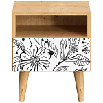 Прикроватная тумба с изображением на ящике Elise Nightstand варинант исполнения - 12 | Loft Concept в Казани