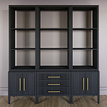 Модульный стеллаж Primo из трех составных элементов Черный дуб варинант исполнения - 2 | Loft Concept в Казани