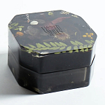 Шкатулка из эпоксидной смолы с цветами черная Epoxy Resin Square Box Black варинант исполнения - 5 | Loft Concept в Казани