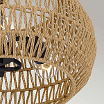 Потолочный светильник с плафоном из плетеного джута и черным каркасом Quoizel варинант исполнения - 6 | Loft Concept в Казани