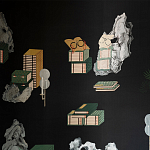 Обои ручная роспись The Art of Learning and Steps for the Flowers by Teo Yang Original colourway on Pitch dyed silk варинант исполнения - 1 | Loft Concept в Казани