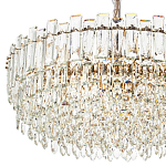 Круглая многоярусная люстра с хрустальным декором Cascade Waterfall Chandelier 18 варинант исполнения - 3 | Loft Concept в Казани