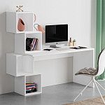 Стол письменный белый с 4-мя открытыми полками BALANCE WHITE варинант исполнения - 2 | Loft Concept в Казани