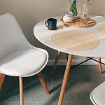 Стул с основой из пластика и мягким сиденьем Arvika White варинант исполнения - 9 | Loft Concept в Казани