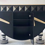 Дизайнерский комод полукруглый черный с 3-мя фактурным ящиками Occasion варинант исполнения - 4 | Loft Concept в Казани