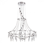 Люстра подвесная из металла с хрустальными прозрачными подвесками Quasar 81 варинант исполнения - 8 | Loft Concept в Казани