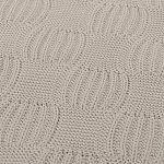 Плед из хлопка рельефной вязки бежево-серого цвета Waffle Comfort варинант исполнения - 3 | Loft Concept в Казани