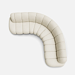 Диван Limoges полукруглой формы с обивкой букле молочного цвета варинант исполнения - 2 | Loft Concept в Казани