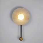 Бра круглое с каменным основанием и плафоном из стекла в форме шара Shaw Marble Lighting варинант исполнения - 5 | Loft Concept в Казани