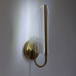 Бра с изогнутым рельефным плафоном Textured Glass варинант исполнения - 2 | Loft Concept в Казани