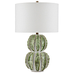 Настольная лампа с фактурным основанием с сочетании белого и зеленого цветов Festoon варинант исполнения - 3 | Loft Concept в Казани
