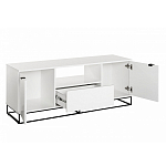 ТВ-тумба белая с  2-мя дверцами и ящиком Strict Lines варинант исполнения - 3 | Loft Concept в Казани
