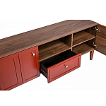 ТВ-тумба красная из массива бука с 2-мя дверками и ящиком Wenge Light варинант исполнения - 5 | Loft Concept в Казани