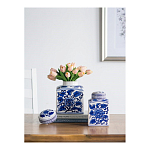 Ваза с крышкой в китайском стиле Oriental Blue & White Ornament Vases варинант исполнения - 5 | Loft Concept в Казани