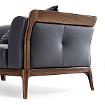 Диван двухместный c каркасом из массива дерева Double Sofa Made of Walnut Wood варинант исполнения - 1 | Loft Concept в Казани