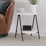 Стол приставной с 2-мя круглыми белыми столешницами ESSEL SIDE TABLE WHITE варинант исполнения - 5 | Loft Concept в Казани
