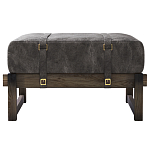 Пуф Duncan винтажная черная кожа  варинант исполнения - 1 | Loft Concept в Казани