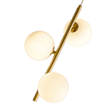 Подвесной светильник бронзового цвета с 3-мя белыми стеклянными шарообразными плафонами Bubble Chandelier варинант исполнения - 2 | Loft Concept в Казани