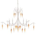 Люстра белая фактурная с подвесками из ракушек Study of Grace варинант исполнения - 2 | Loft Concept в Казани