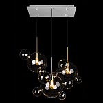 Люстра подвесная 3 лампы с прозрачными стеклянными шарами и золотыми деталями Giopato & Coombes варинант исполнения - 2 | Loft Concept в Казани