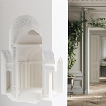 Встраиваемый в стену гипсовый светильник под покраску с арками и рельефными колоннами Antiquity Athena варинант исполнения - 10 | Loft Concept в Казани