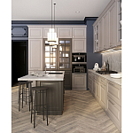 Угловая кухня с островом из массива дерева Amaline Kitchen Set варинант исполнения - 3 | Loft Concept в Казани