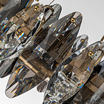 Люстра подвесная круглая с овальными подвесками из стекла дымчатого цвета Harlow Crystal Round варинант исполнения - 3 | Loft Concept в Казани