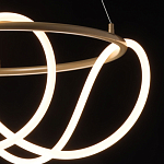 Люстра подвесная круглая золотого цвета с белыми изогнутыми световыми линиями Luke Lampco Tracer Lamp варинант исполнения - 5 | Loft Concept в Казани