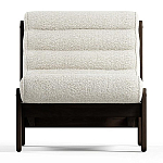 Кресло с деревянным каркасом и обивкой из белой ткани букле Medieval Furniture варинант исполнения - 3 | Loft Concept в Казани