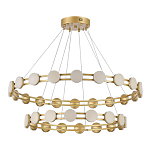 Люстра двухъярусная с круглыми светодиодными источниками света Maxine Light варинант исполнения - 7 | Loft Concept в Казани