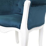 Кресло низкое в стиле прованс Louis French Armchair white and blue velour варинант исполнения - 4 | Loft Concept в Казани