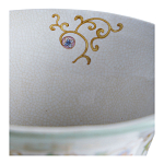 Ваза высокая из фарфора на бронзовом основании Turquoise Blooming Garden варинант исполнения - 4 | Loft Concept в Казани