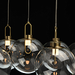 Люстра с 7-ю плафонами из прозрачного стекла в форме шара Orb Cascade  варинант исполнения - 7 | Loft Concept в Казани