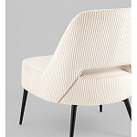 Кресло лаунж Бостон велюр рельефный молочный на черных ножках варинант исполнения - 3 | Loft Concept в Казани