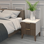 Тумба прикроватная коричневая с белой столешницей и двумя ящиками Harper Line варинант исполнения - 3 | Loft Concept в Казани