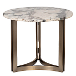 Столик журнальный с круглой мраморной столешницей Unique Stone Design варинант исполнения - 1 | Loft Concept в Казани