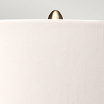 Настольная лампа с шарообразным прозрачным основанием из цветного переработанного стекла и белым цилиндрическим абажуром Elstead Lighting варинант исполнения - 3 | Loft Concept в Казани