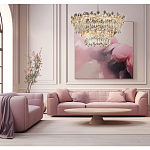 Люстра круглая с декоративными элементами в виде крупных хрустальных цветов Palace Gardens варинант исполнения - 6 | Loft Concept в Казани