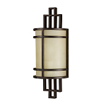 Бра бронзового цвета с полукруглым матовым стеклянным плафоном в геометрическом каркасе Feiss варинант исполнения - 1 | Loft Concept в Казани