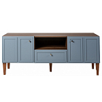 ТВ-тумба серая из массива бука с 2-мя дверками и ящиком Wenge Light варинант исполнения - 2 | Loft Concept в Казани