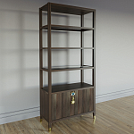 Стеллаж со стеклянными полками Elsa Dreams Walnut варинант исполнения - 2 | Loft Concept в Казани