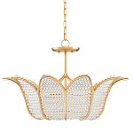 Люстра в форме тюльпана с лепестками из прозрачных стеклянных бусин Hanging Flowers варинант исполнения - 4 | Loft Concept в Казани