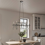 Люстра подвесная с 8-ю лампами и стеклянными круглыми подвесками Currey & Company варинант исполнения - 4 | Loft Concept в Казани