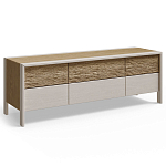 ТВ тумба 2 двери и 2 ящика с подсветкой на рельефном фасаде Warm Industrial варинант исполнения - 4 | Loft Concept в Казани