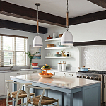 Подвесной светильник белый колоколообразный с декоративной обмоткой из веревки Hinkley варинант исполнения - 6 | Loft Concept в Казани