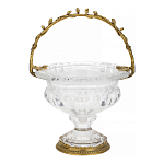 Чаша из прозрачного стекла на ножке с бронзовой ручкой в виде ветки Eden Garden варинант исполнения - 1 | Loft Concept в Казани