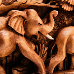 Панно из дерева слоны Panel With Animals варинант исполнения - 3 | Loft Concept в Казани